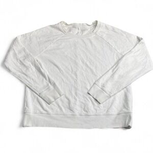 Athleta White Crewneck Long Sleeve Top